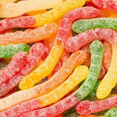 Large Sour Assorted Fruit Gummi Worms 4.5lb