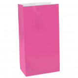 Mini Paper Bag Bright Pink 12ct