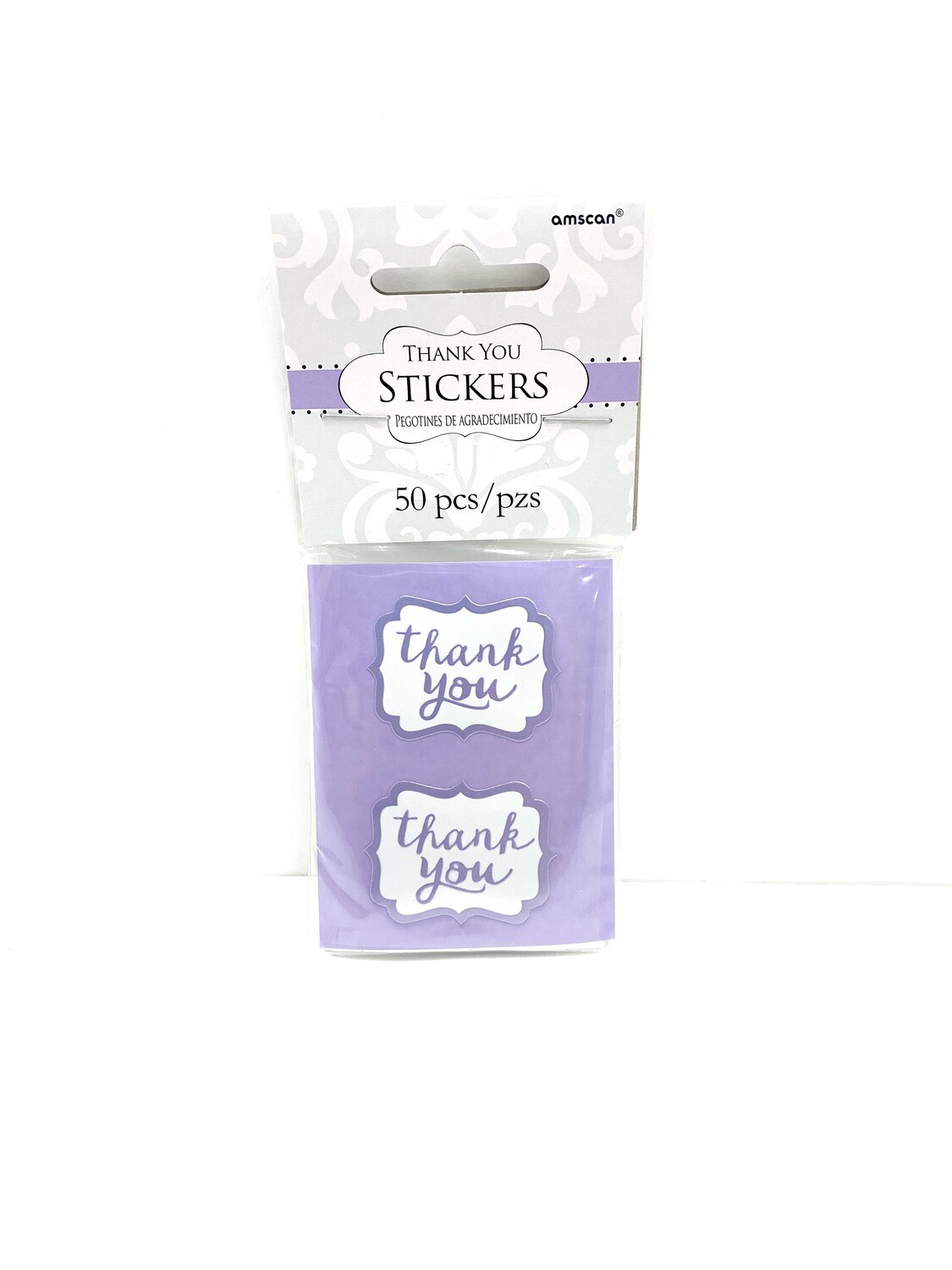 Thank You Stickers Lavender 50ct