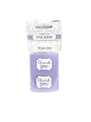 Thank You Stickers Lavender 50ct