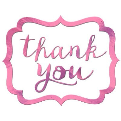 Thank You Stickers Pink 50ct