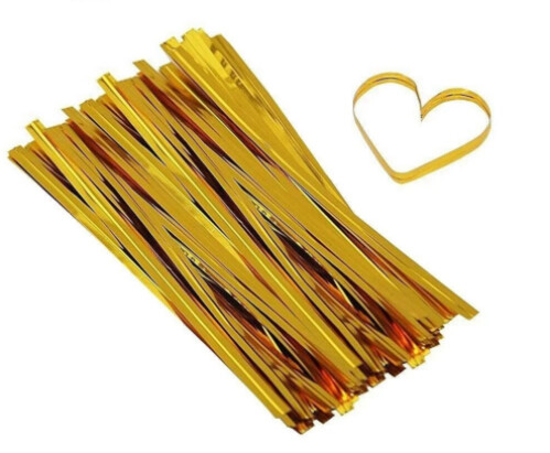 Twist Ties Gold 100ct