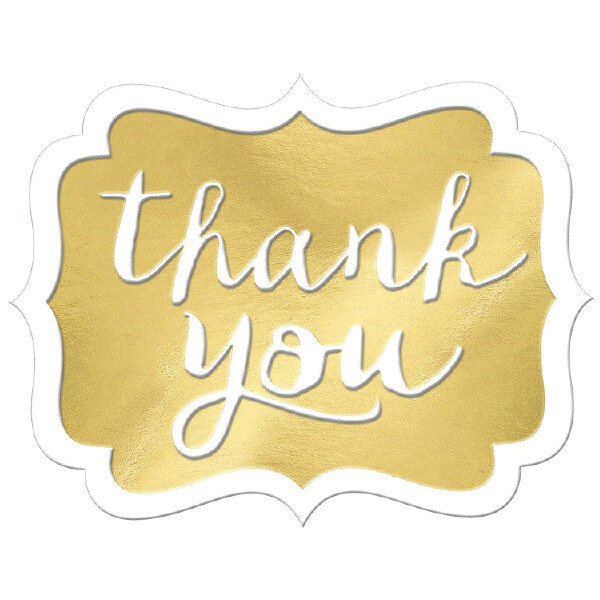 Thank You Stickers Gold 50ct