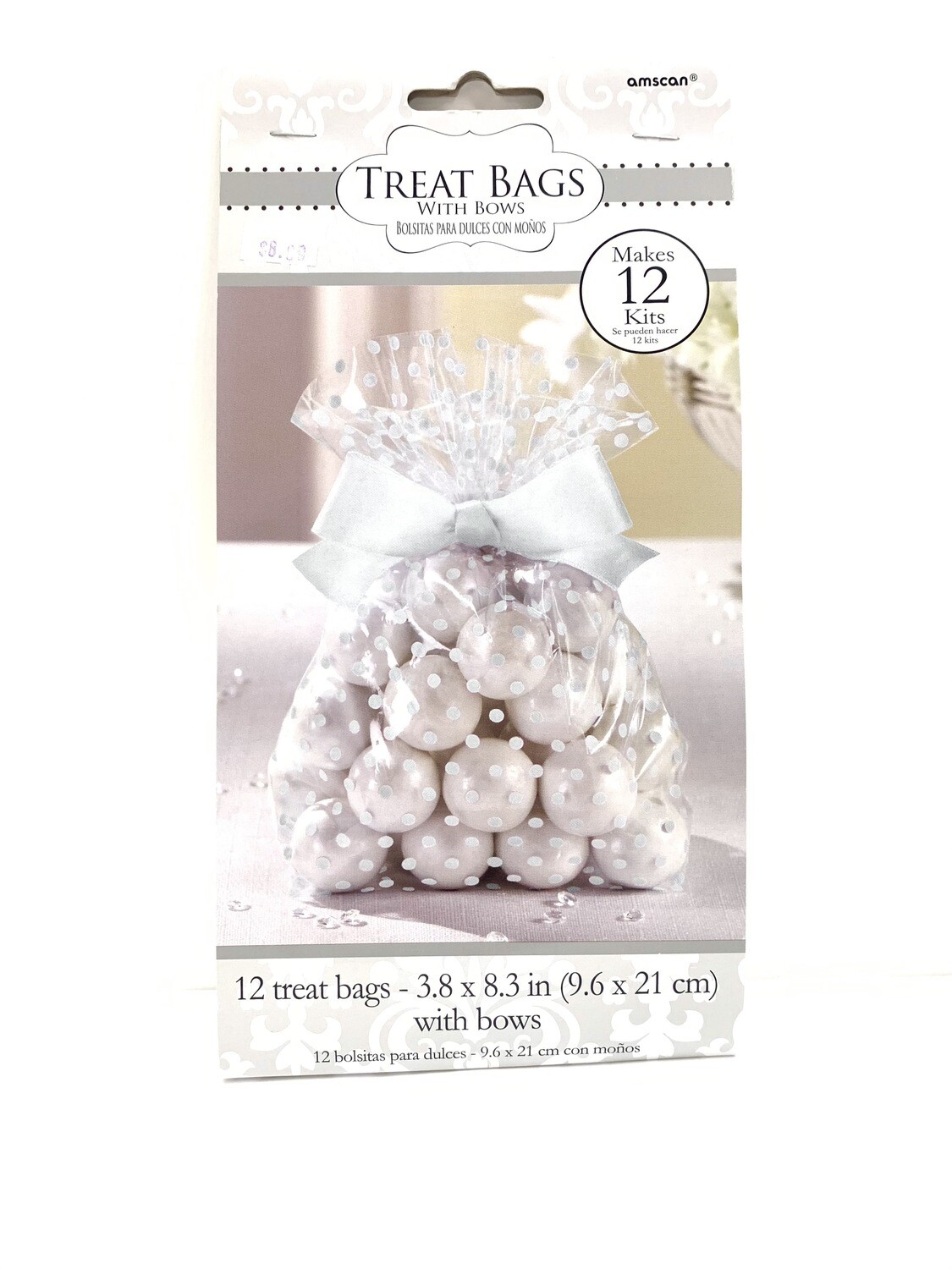 Treat Bags White with Bow 12ct