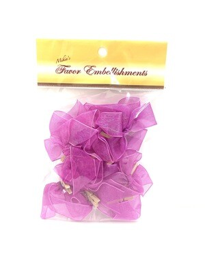 Organza Bows Purple 12ct