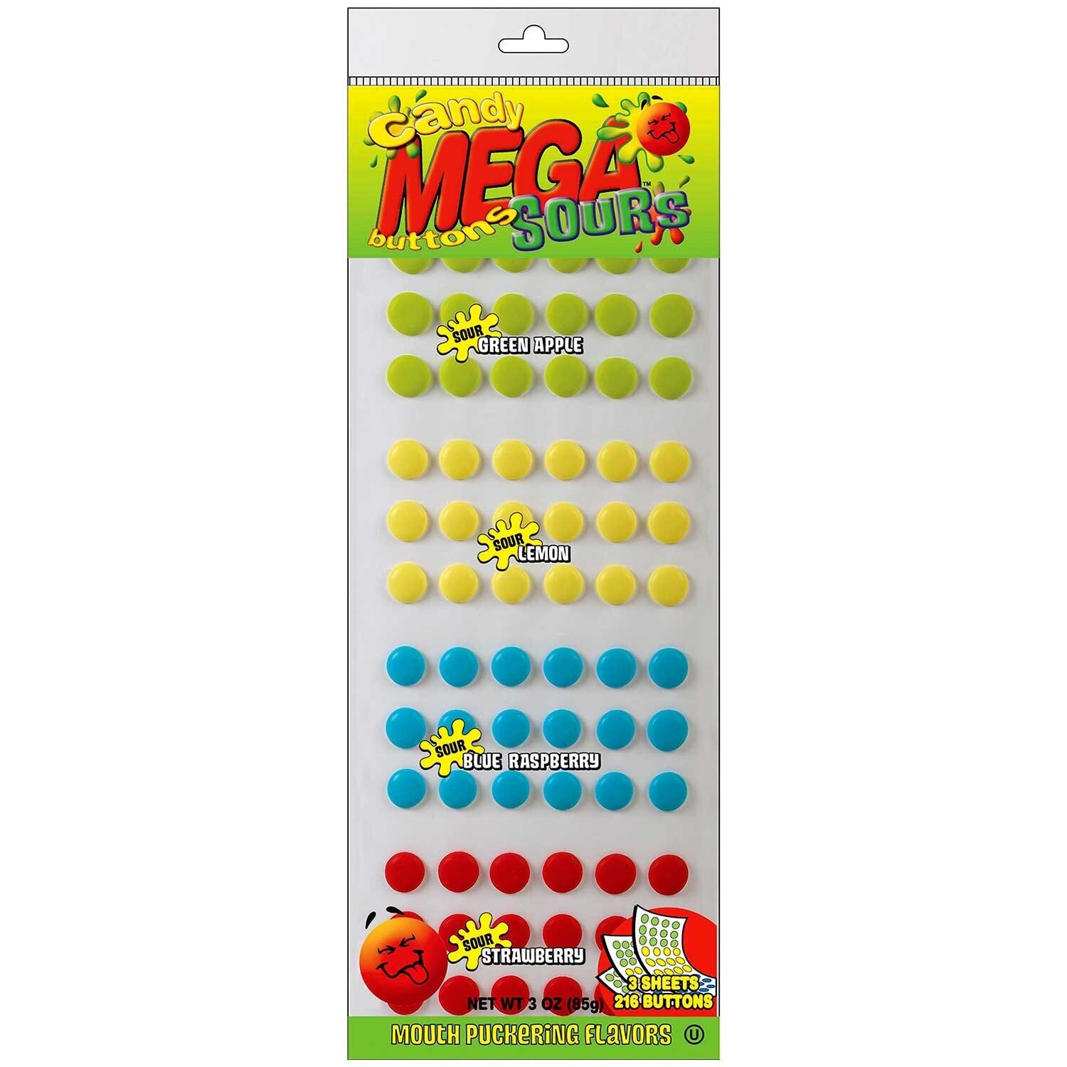 Mega Sour Buttons 3ct