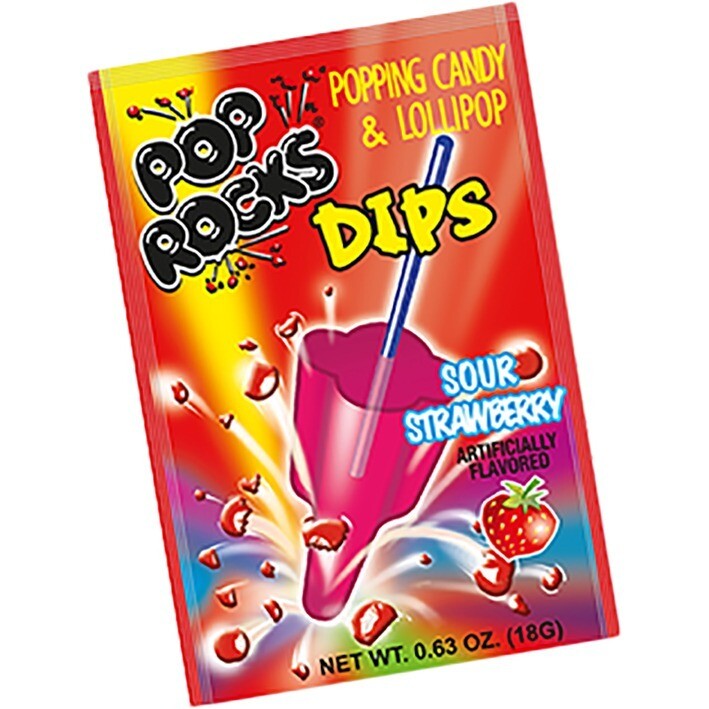 Pop Rocks Dips Strawberry 1ct