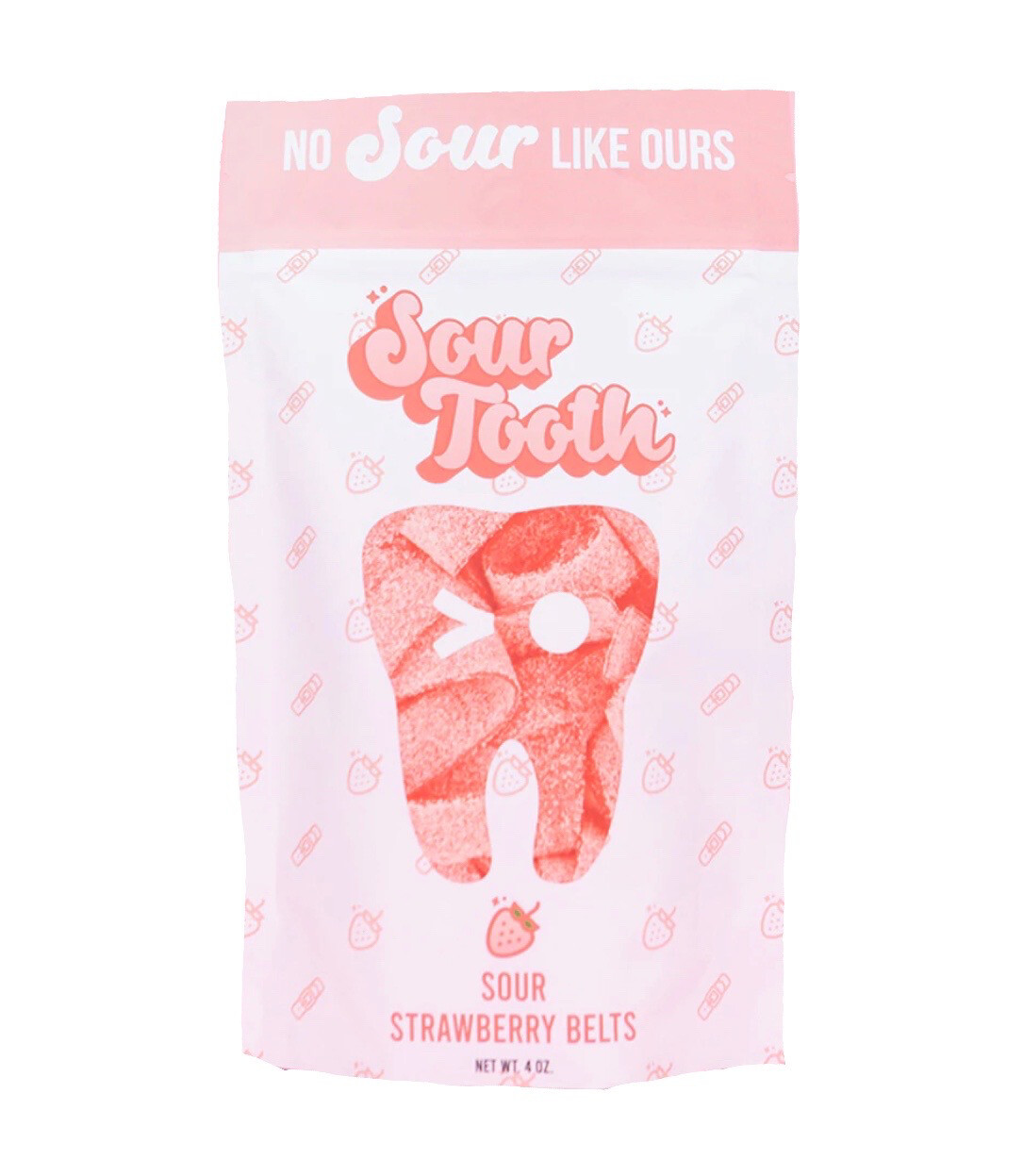 Sour Tooth Belts Strawberry 4oz