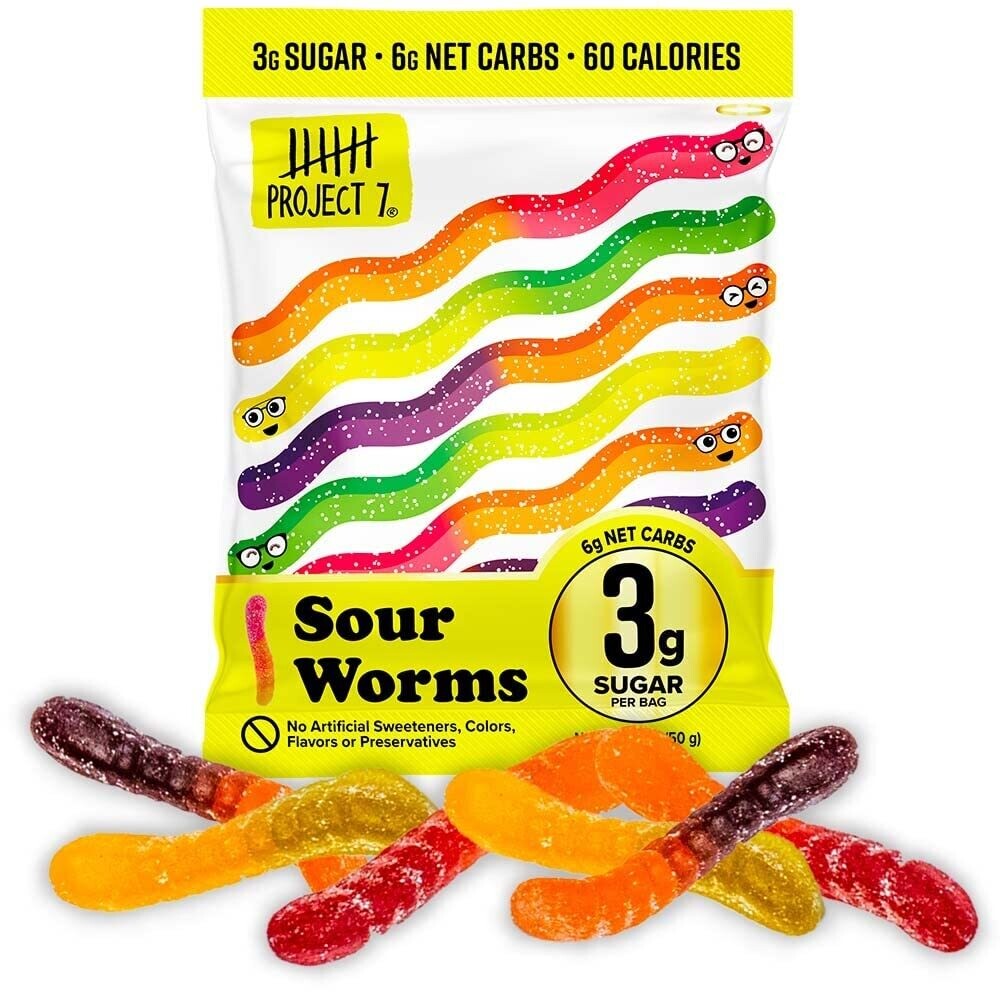 Project 7 Sour Worms 1.7oz