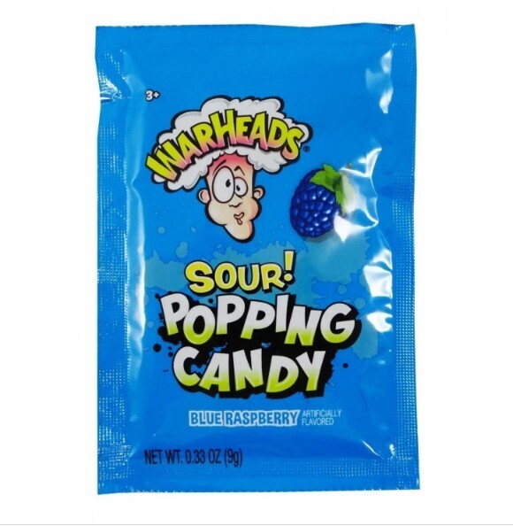 Warheads Popping Candy  Blue Raspberry .33 oz
