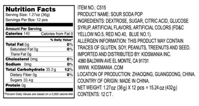 Sour Soda Pop 1ct