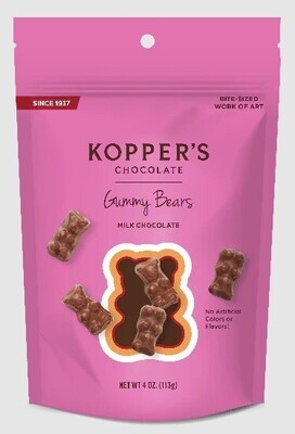 Kopper's Milk Choc Gummy Bears 4oz