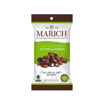 Marich Milk Choc Toffee Almonds 2oz