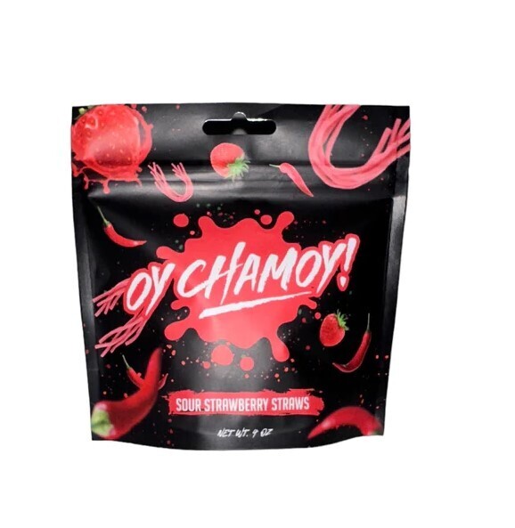 Oy Chamoy Sour Strawberry Straws 4oz