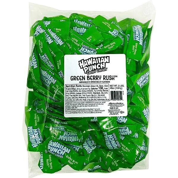 Hawaiian Punch Chews Green Berry Rush 3lb