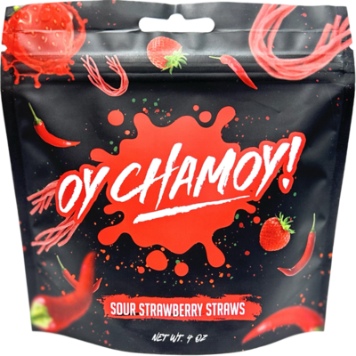 Oy Chamoy Sour Strawberry Straws 4oz