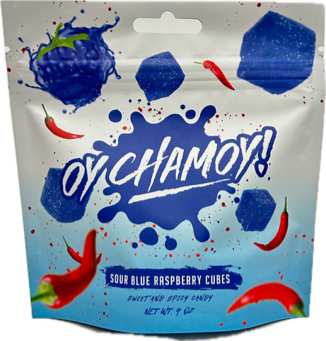 Oy Chamoy Sour Blue Raspberry Cubes 4 oz