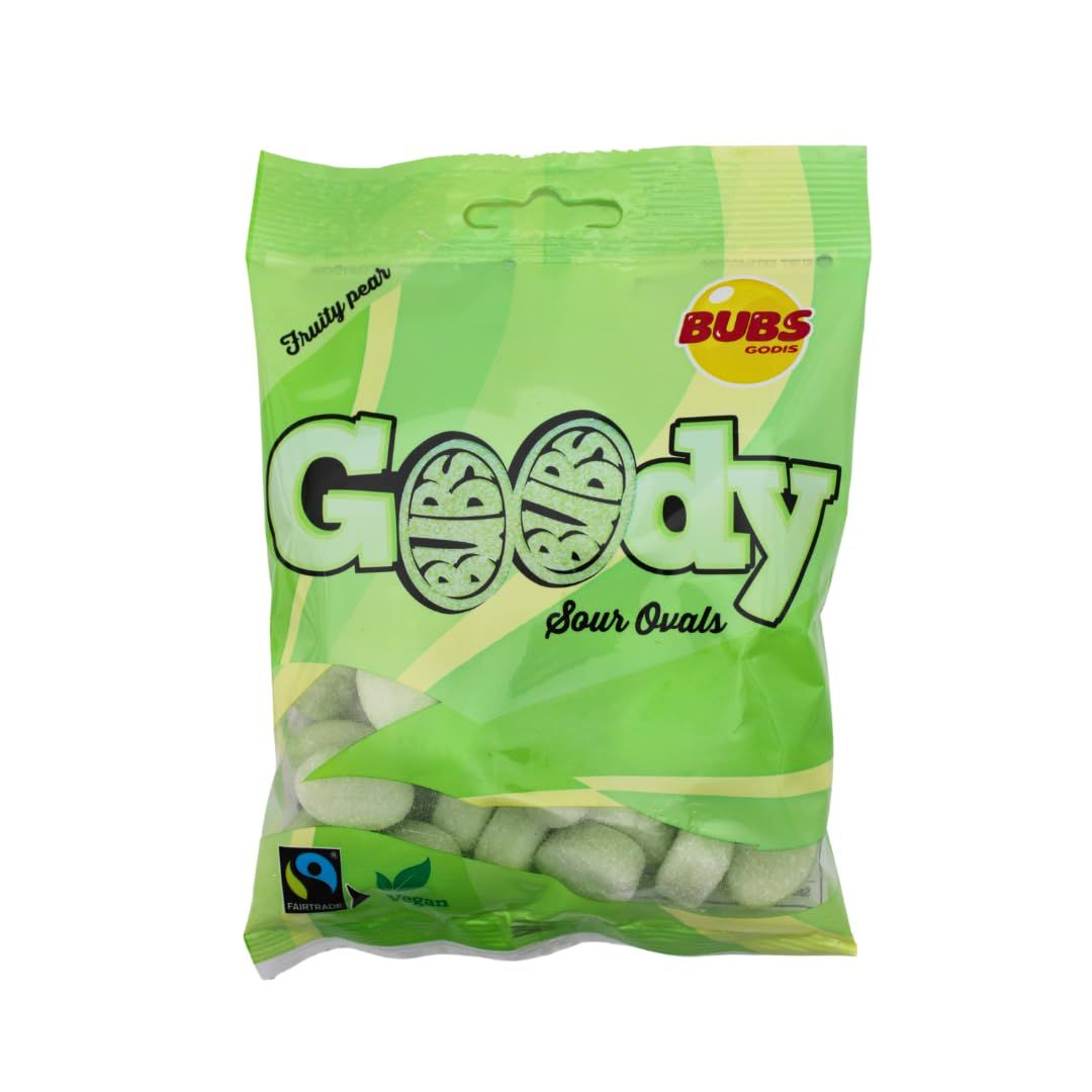 Bubs Godis Sour Pear Ovals 3.17oz