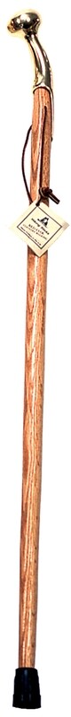 Red Oak Cane with Brass Knob