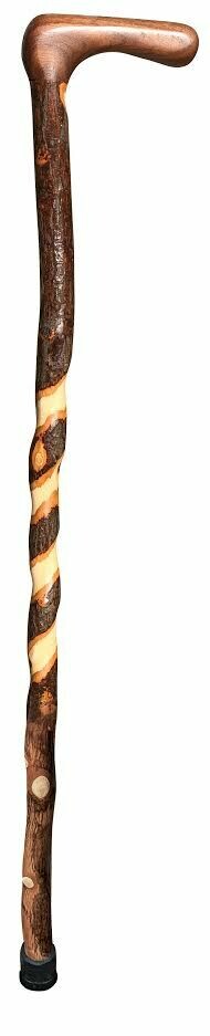 1417 Spiraled Hickory Cane With a Walnut Handle 36”