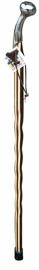 1488 Laminated Walnut and Ash Spiraled Hames Cane 37”