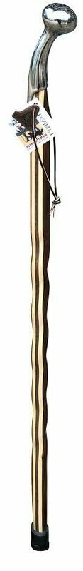 1488 Laminated Walnut and Ash Spiraled Hames Cane 37”