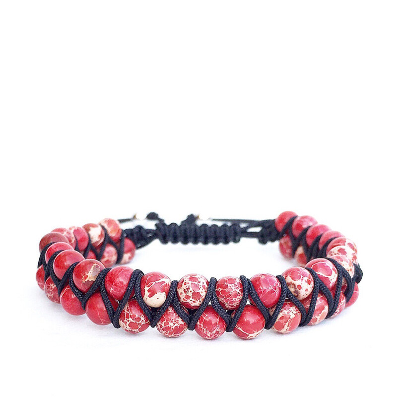 Roman Stones Red Sea Sediment Jasper Double Macrame