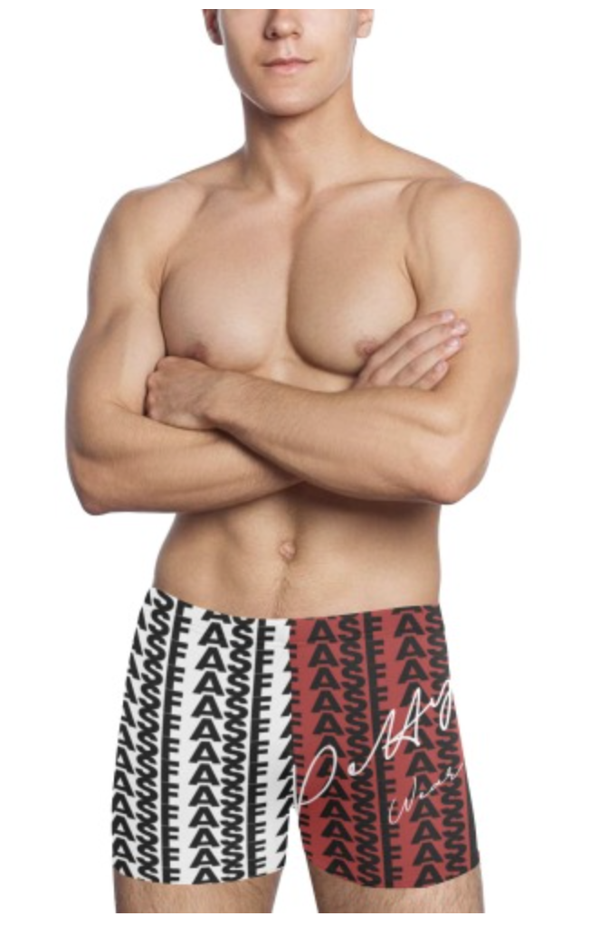 ASF Red/White Men&#39;s Swimming Trunks