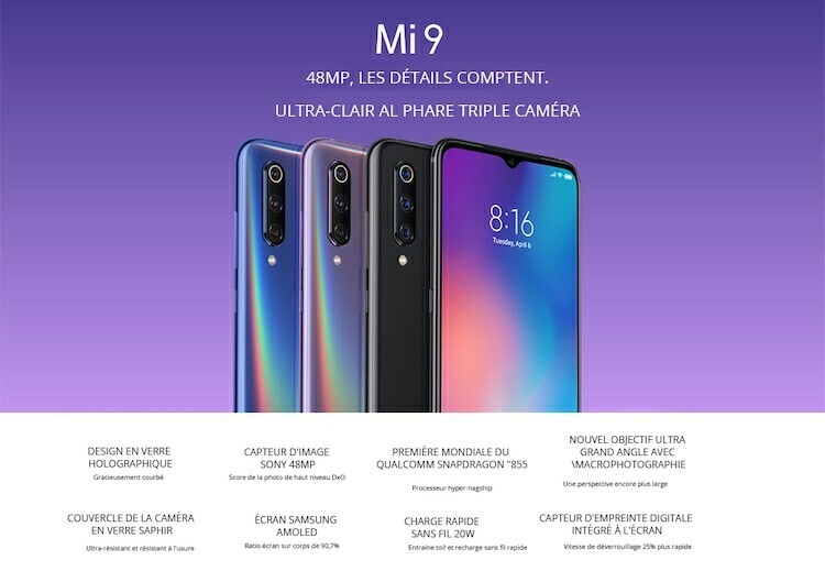 Smartphone 4G Xiaomi Mi 9 Version Globale 128Go ROM - Bleu