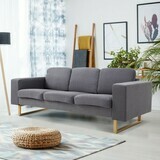 Polstersofa 3-Sitzer Sofa Stoffsofa dunkelgrau