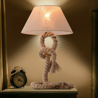 Tischlampe Taulampe Hanfseil Lampenschirm beige