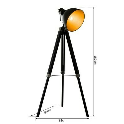 Stehlampe Dreibein Stehleuchte höhenverstellbar Industrial Schwarz