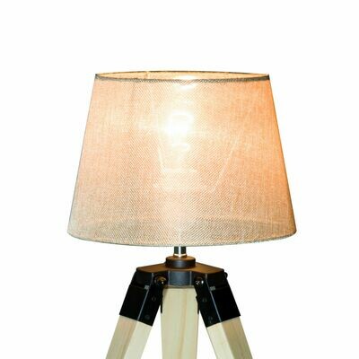 Tischlampe Dreibein Tischleuchte Beige
