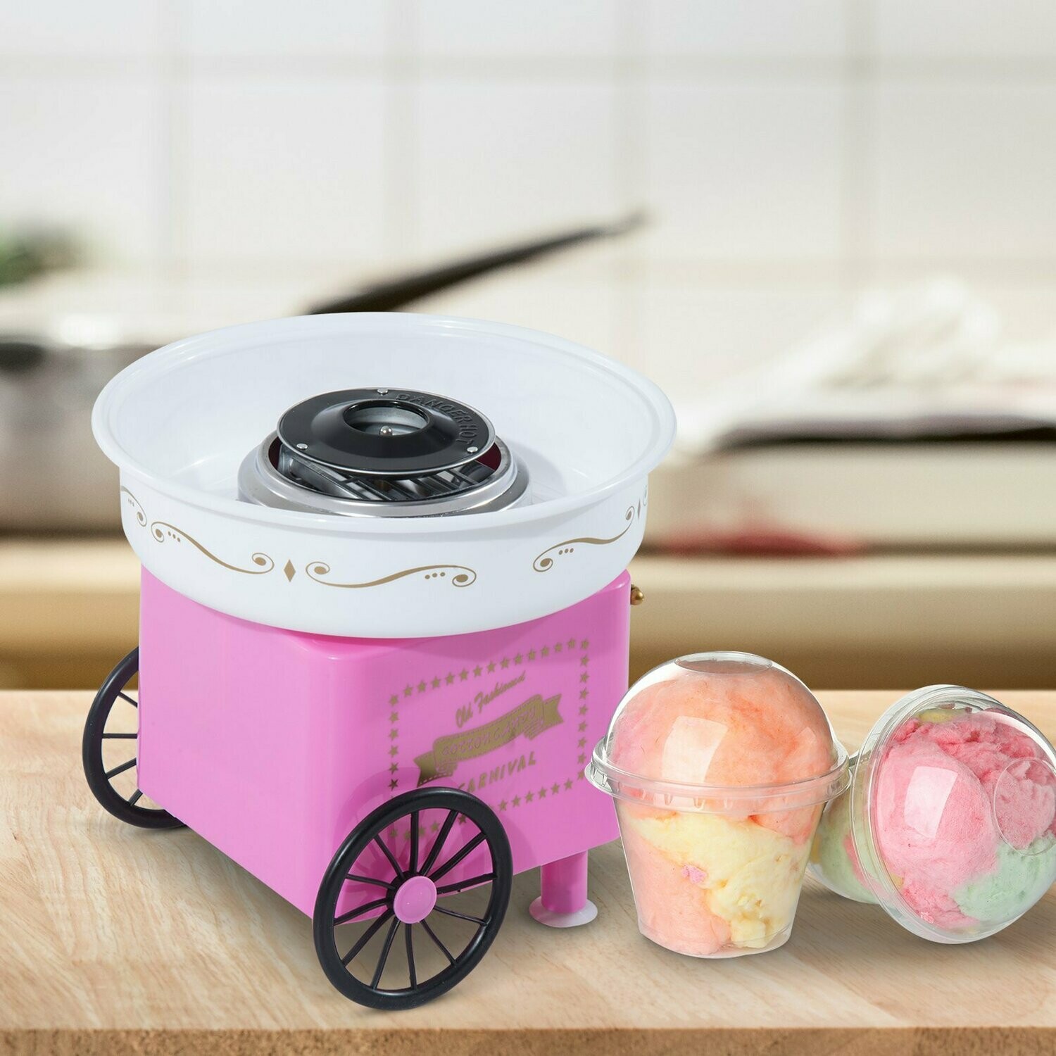Zuckerwattemaschine Zuckerwattegerät Pink