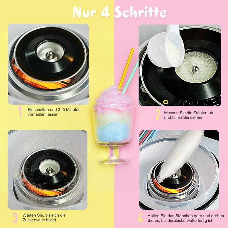 Zuckerwattemaschine weiss Zuckerwattegerät