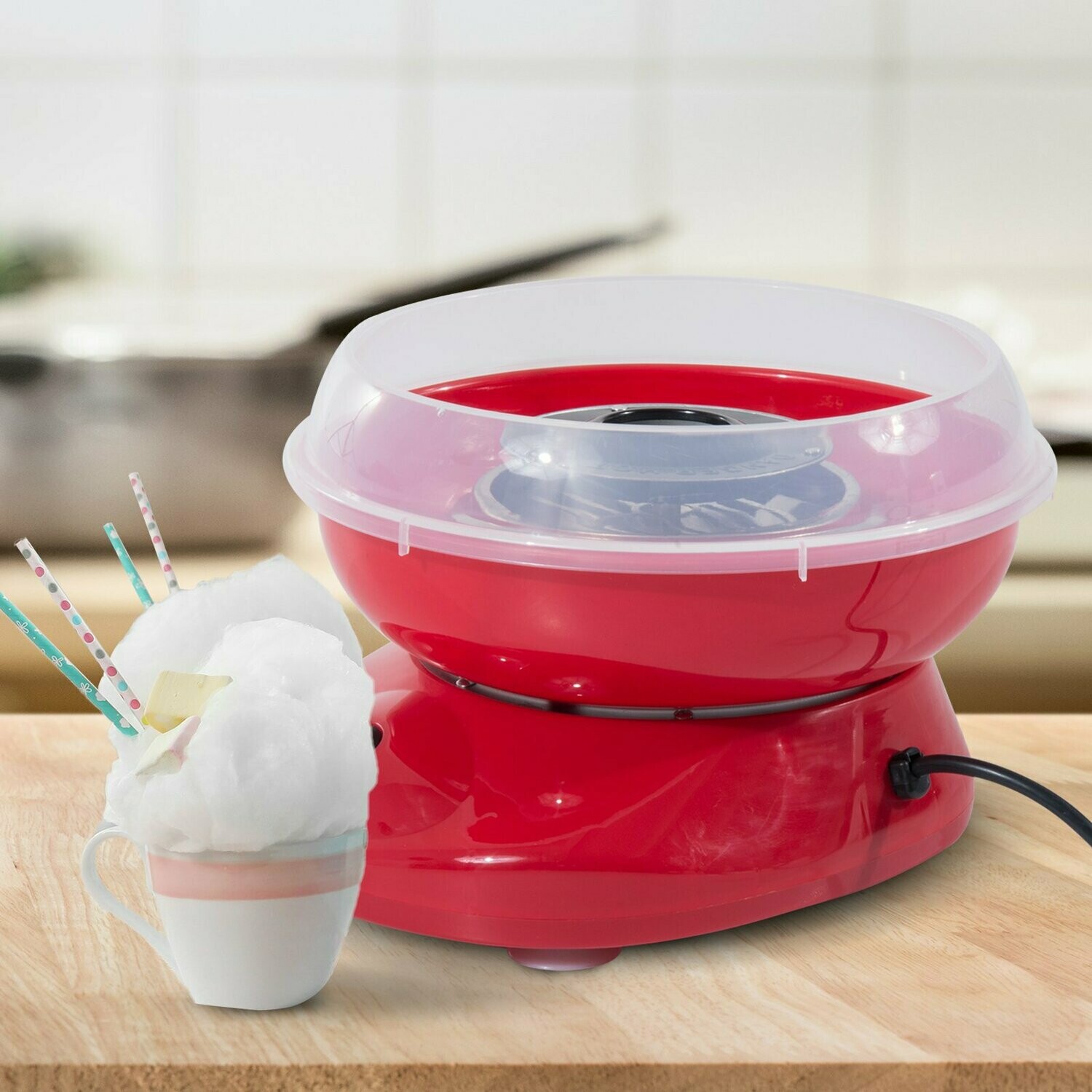 Kleine Zuckerwattemaschine Zuckerwattegerät rot