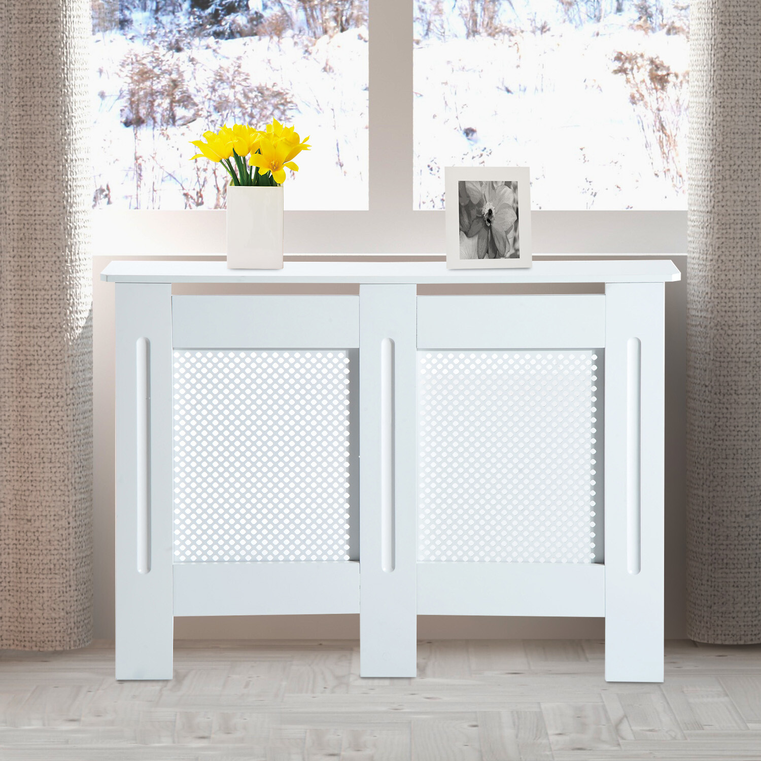 HOMCOM® Heizkörperabdeckung 112cm Weiss