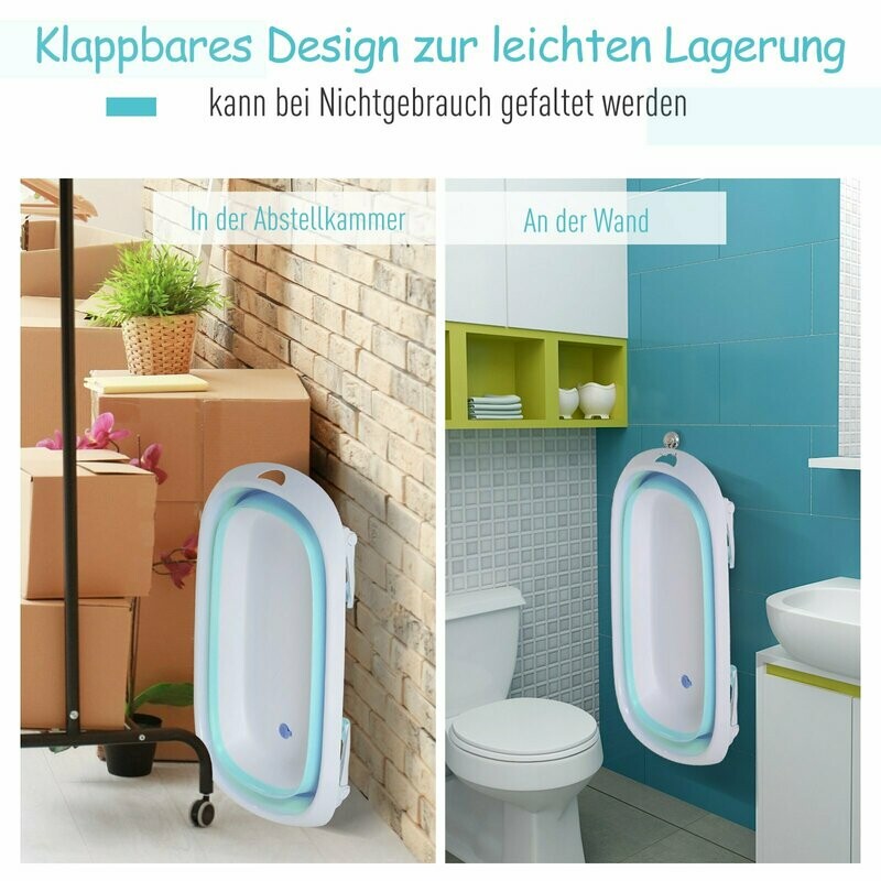 Ergonomische Babybadewanne Anti-Rutsch klappbar Kunststoff Grün