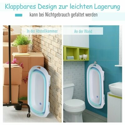 Ergonomische Babybadewanne Anti-Rutsch klappbar Kunststoff Grün