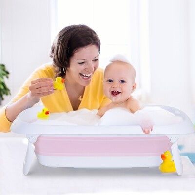 Ergonomische Babywanne Anti-Rutsch klappbar Kunststoff Rosa