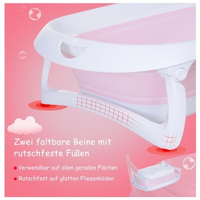 Ergonomische Babywanne Anti-Rutsch klappbar Kunststoff Rosa