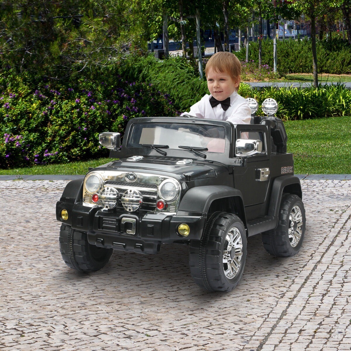 HOMCOM® Kinderauto Elektroauto Jeep Kinderfahrzeug Kinderfahrzeug Kinder  Elektro Auto Spielzeug Fahrzeug schwarz