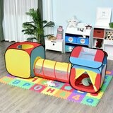 Pop up Kinderspielzelt 3-teiliges Kinderzelt Babyzelt Spieltunnel Faltbar Polyester 230 x 70 x 89 cm