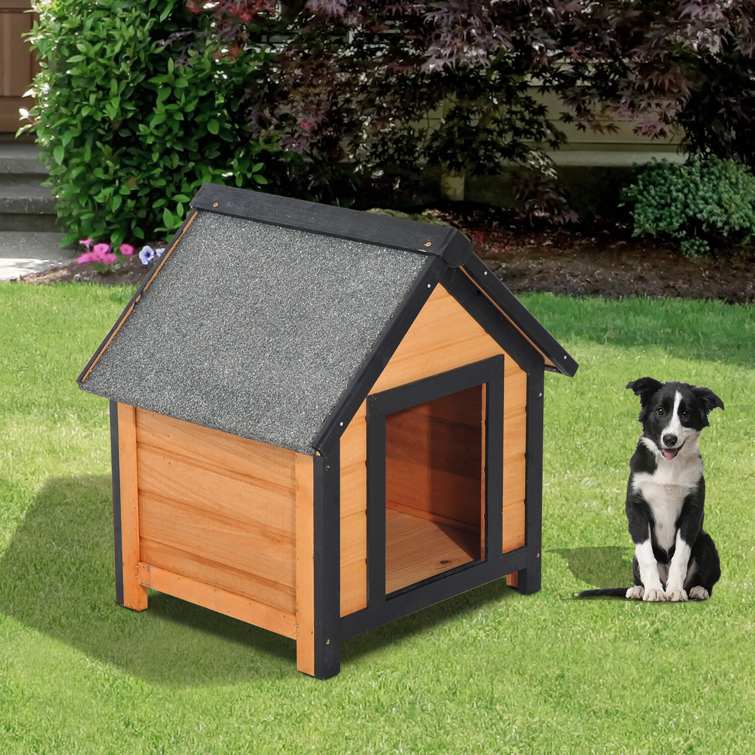 PawHut® Hundehütte Hundehaus Hundehöhle Hütte für Hunde Katzen Holz