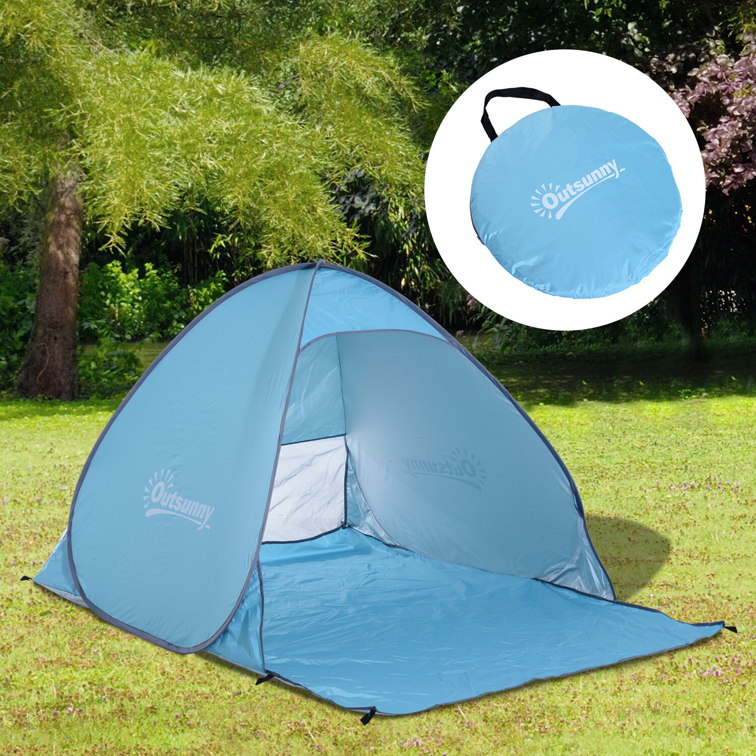 Wurfzelt Blau Pop Up Zelt Strandmuschel Strandzelt Campingzelt