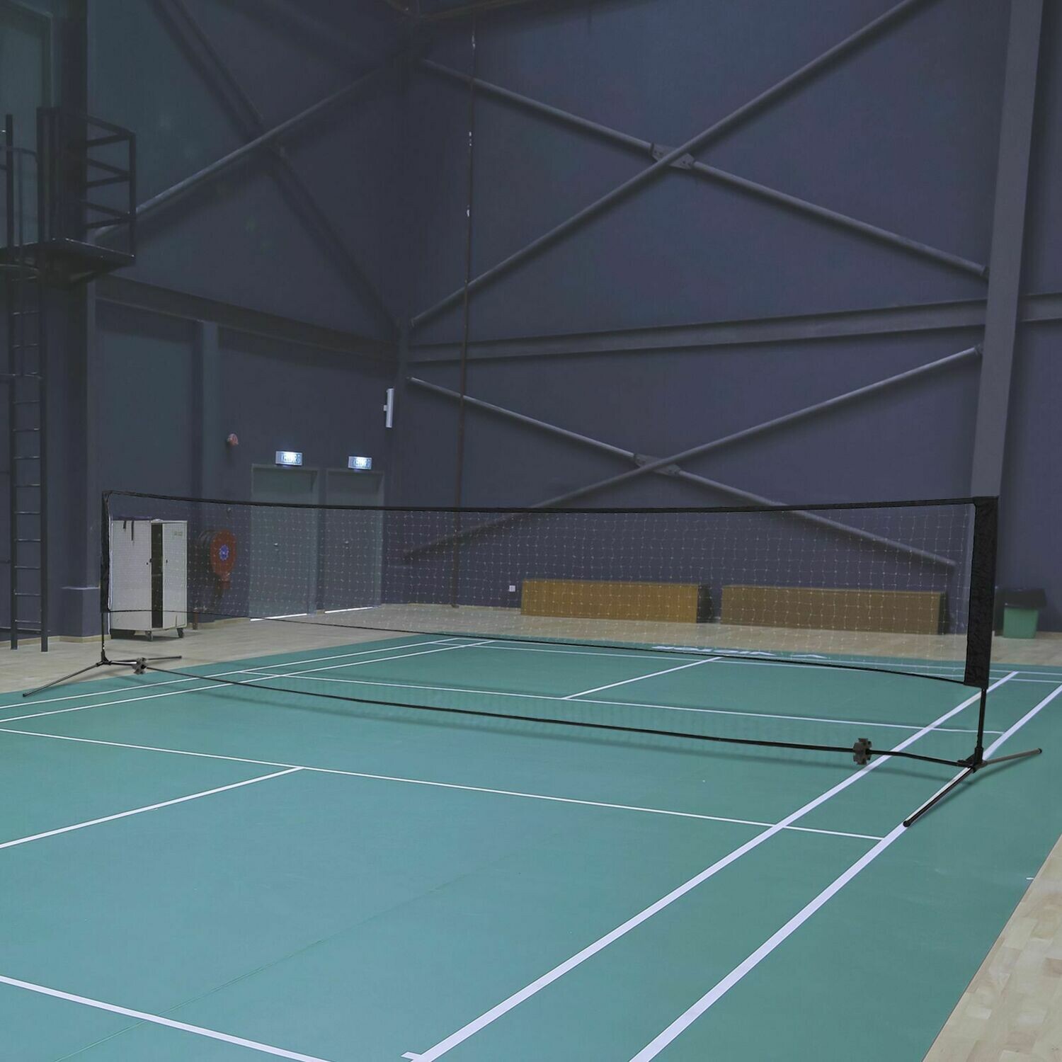 HOMCOM Badmintonnetz | Tragbar | Volleyball- und Tennis-Netz | 2 Höhen | 94/158cm | 400 x 60 cm | Tragetasche