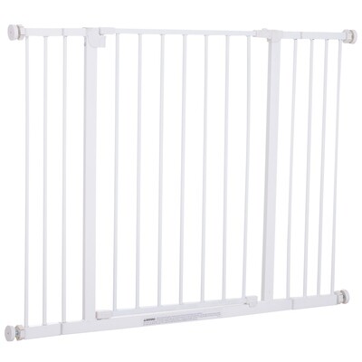 Hunde Absperrgitter Schutzgitter Haustier Hundegitter Metall Weiss 72-107x76 cm