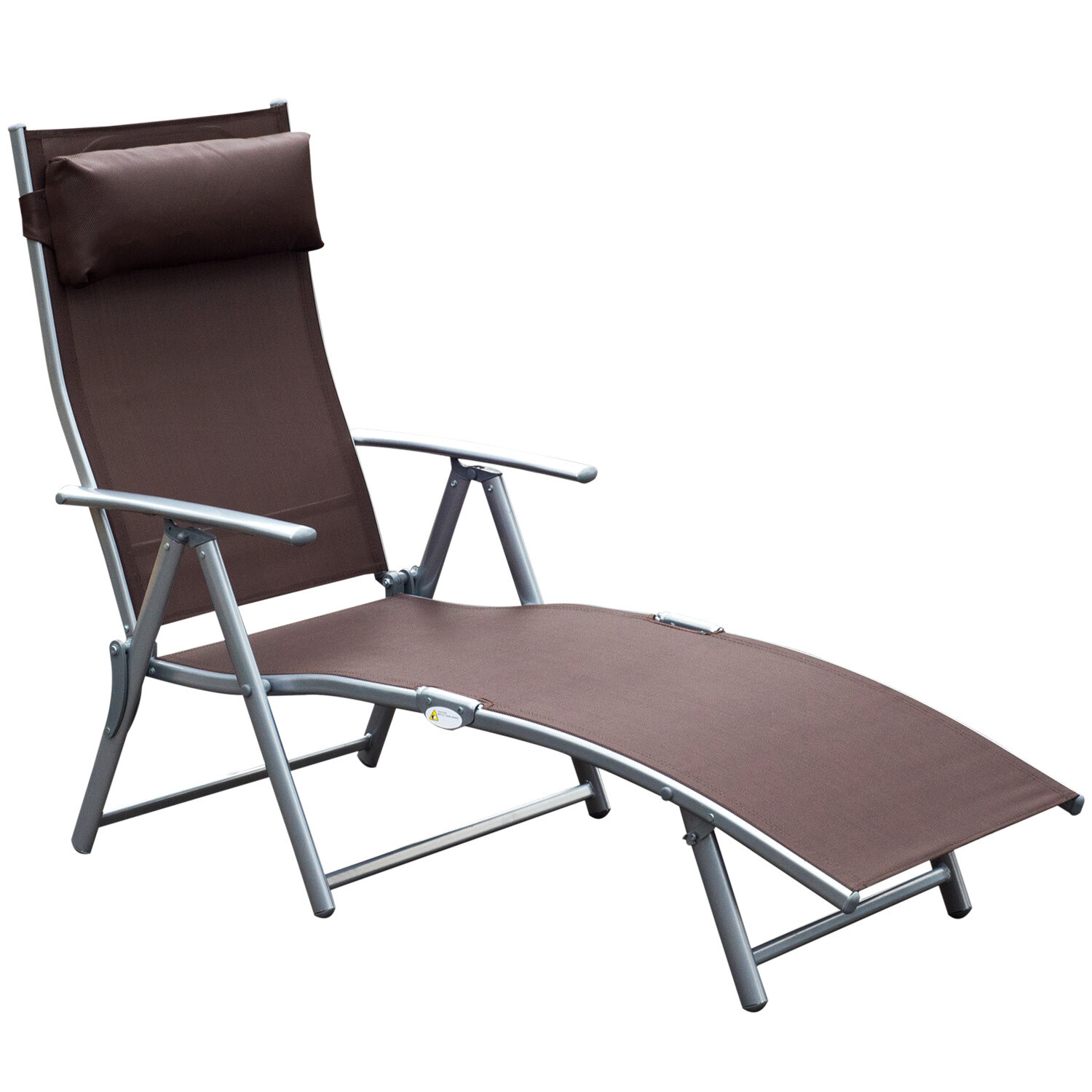 Sonnenliege Strandliege Gartenliege Relaxliege klappbar mit Kissen Strand Metall+Stoff Braun 137 x 63,5 x 100,5 cm