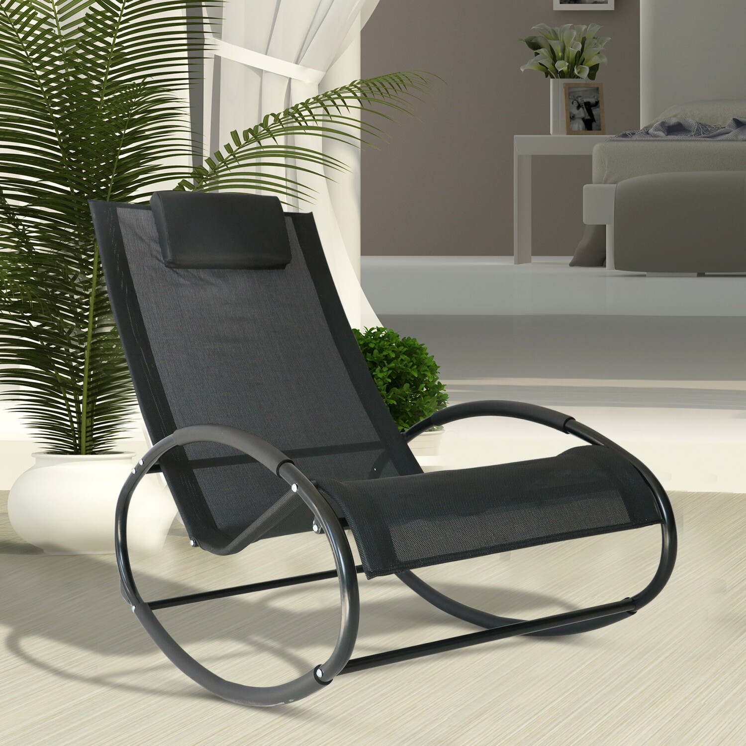 Outsunny® Schaukelstuhl Schaukelliege Gartenliege Schwungliege 1 x