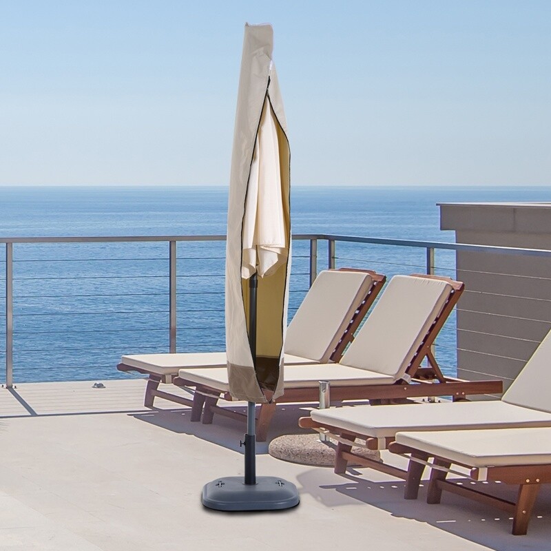 Sonnenschirm Schutzhülle | Schirmschutzhaube Creme, Braun